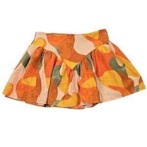 NOEL Skirt Womens 10 Multicolor Geometric Print Full Mini Zip Back Casual Boho
